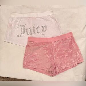 Juicy Couture Pink and White Logo Shorts size medium new without tag terry cloth